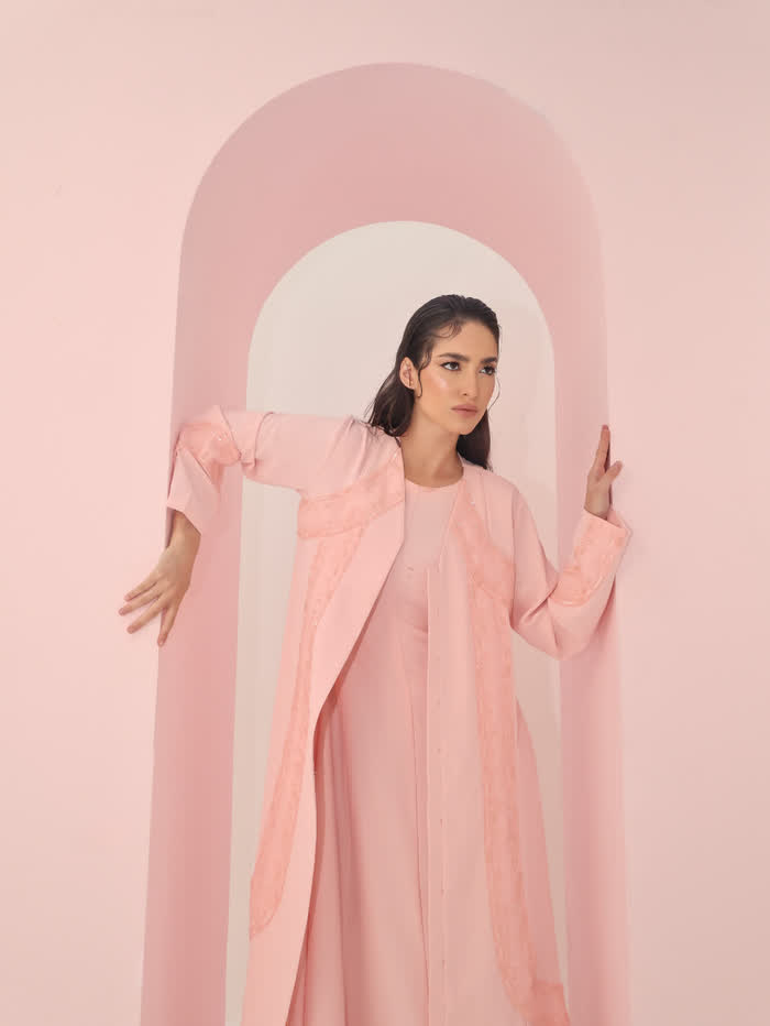 Pink arch portrait