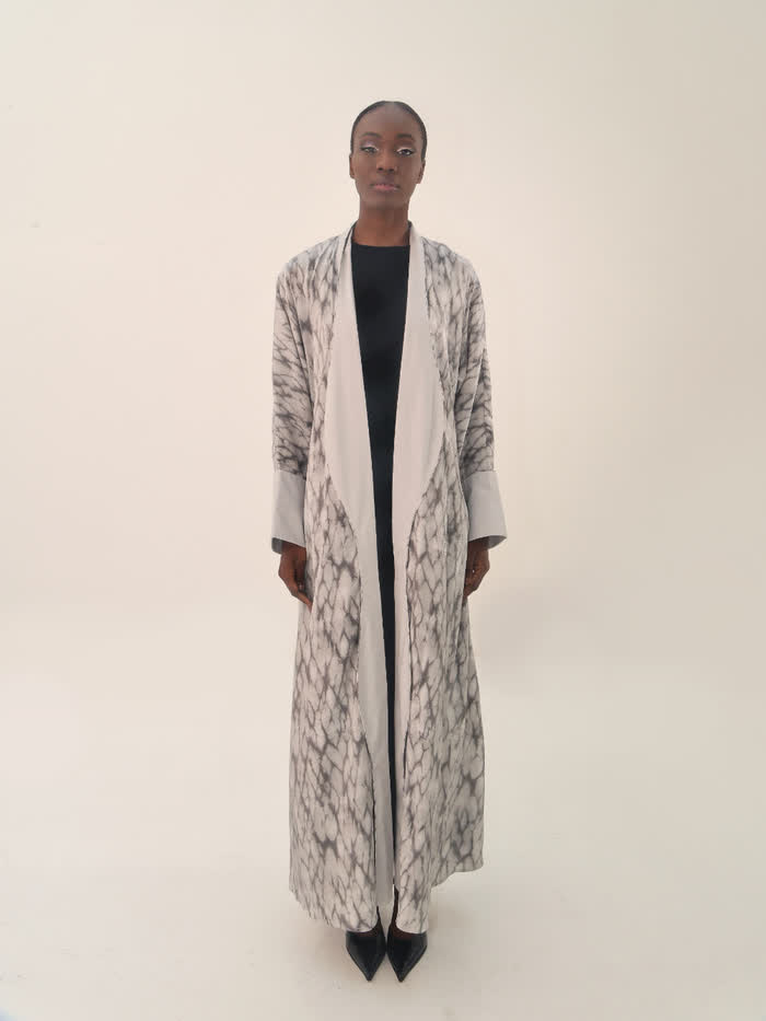 Marble print coat
